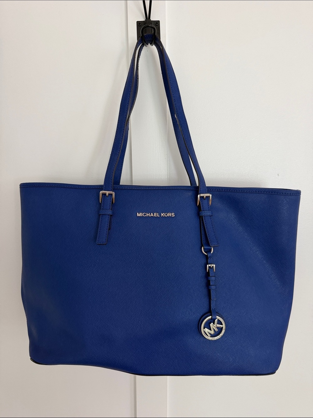 Michael Kors Blue Saffiano Leather Tote Bag